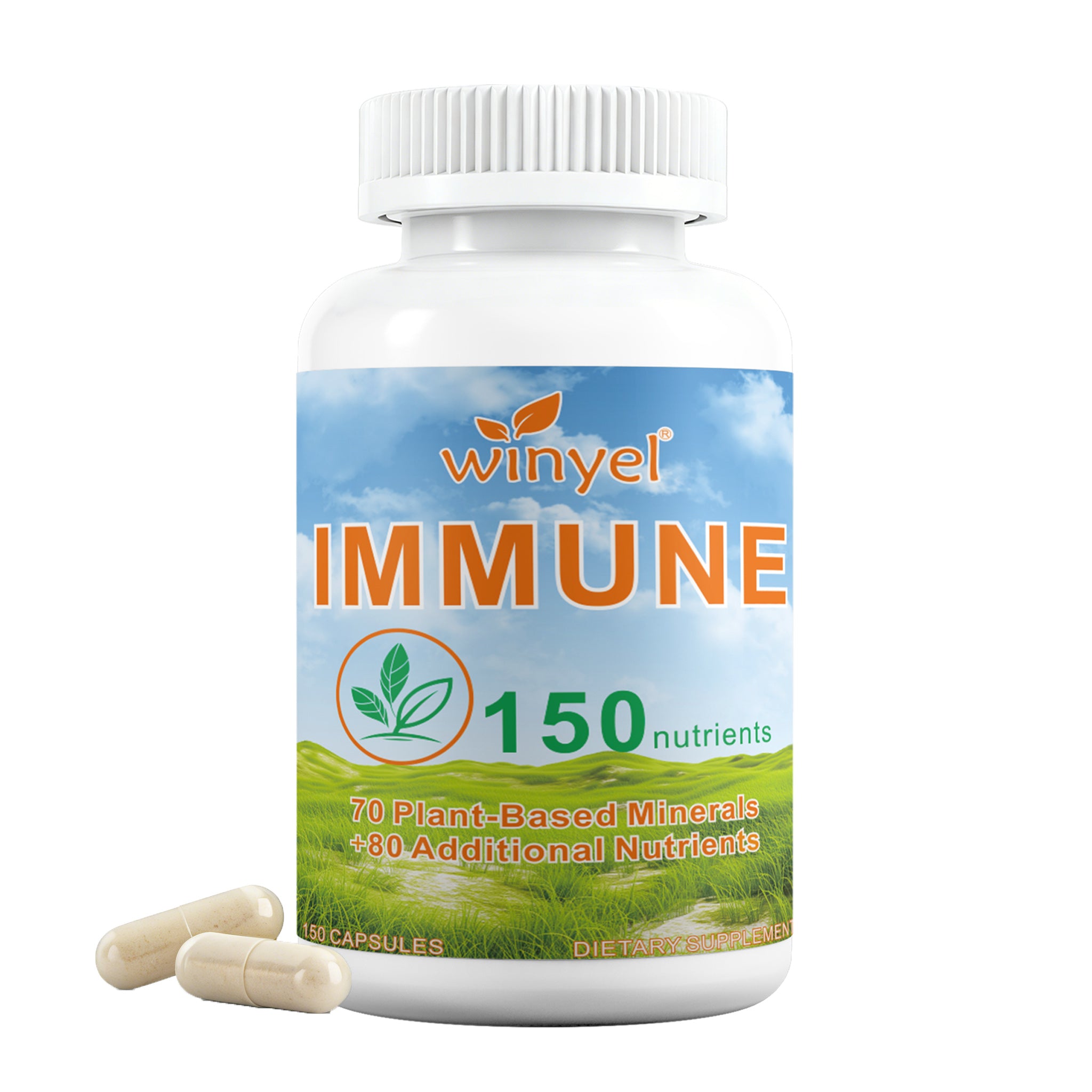 Winyel Immune – 150 Nutrients Immune Support Supplement (150 Capsules, 30-Day Supply)