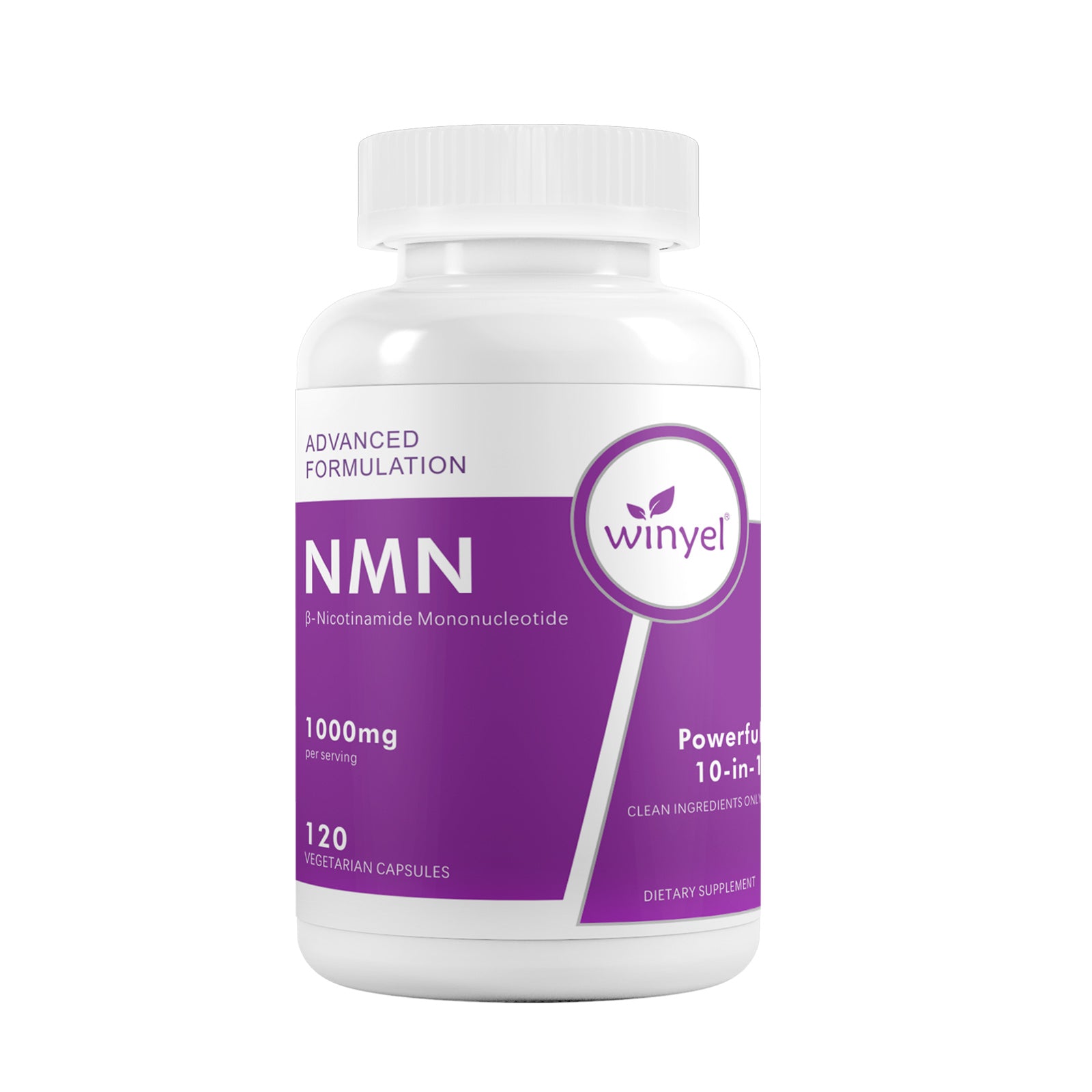 Winyel NMN 1000mg – 10-in-1 Anti-Aging Supplement with Resveratrol & CoQ10 (120 Vegetarian Capsules, 60 Servings)