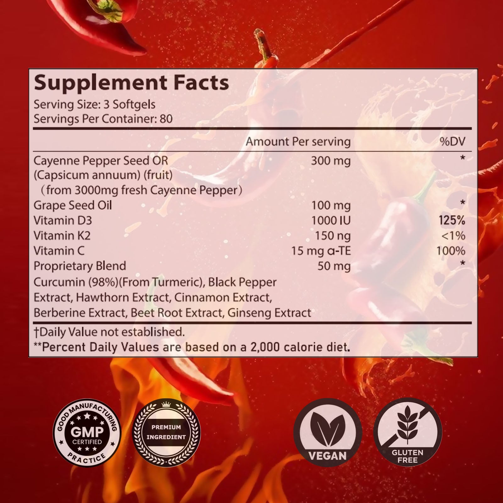 Winyel Cayenne Pepper Softgels – 12-in-1 Premium Botanical Blend, 3000mg Equivalent, Vegan & Gluten-Free (240 Softgels, 80 Days Supply)