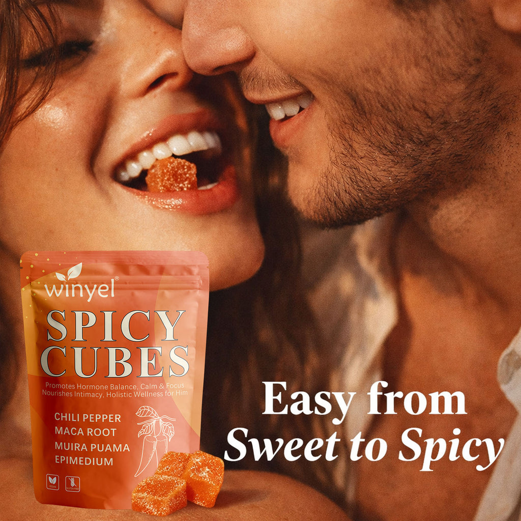 Winyel Spicy Cubes Men's Wellness Gummies - 30 Count | Peach Flavor