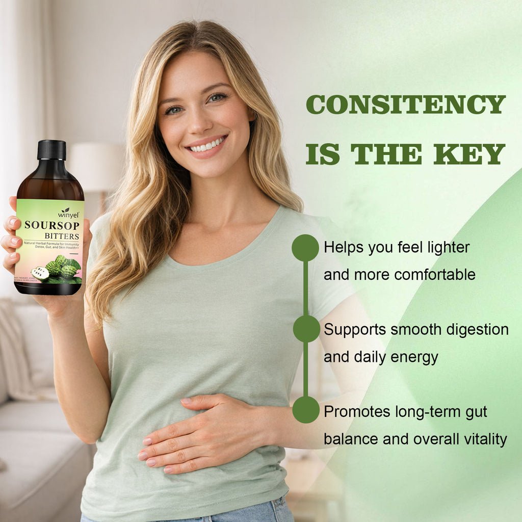 Winyel Soursop Bitters – 16-in-1 Herbal Supplement for Gut, Immunity & Skin (450ml)
