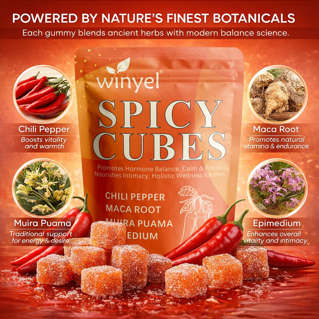 Winyel Spicy Cubes Men's Wellness Gummies - 30 Count | Peach Flavor
