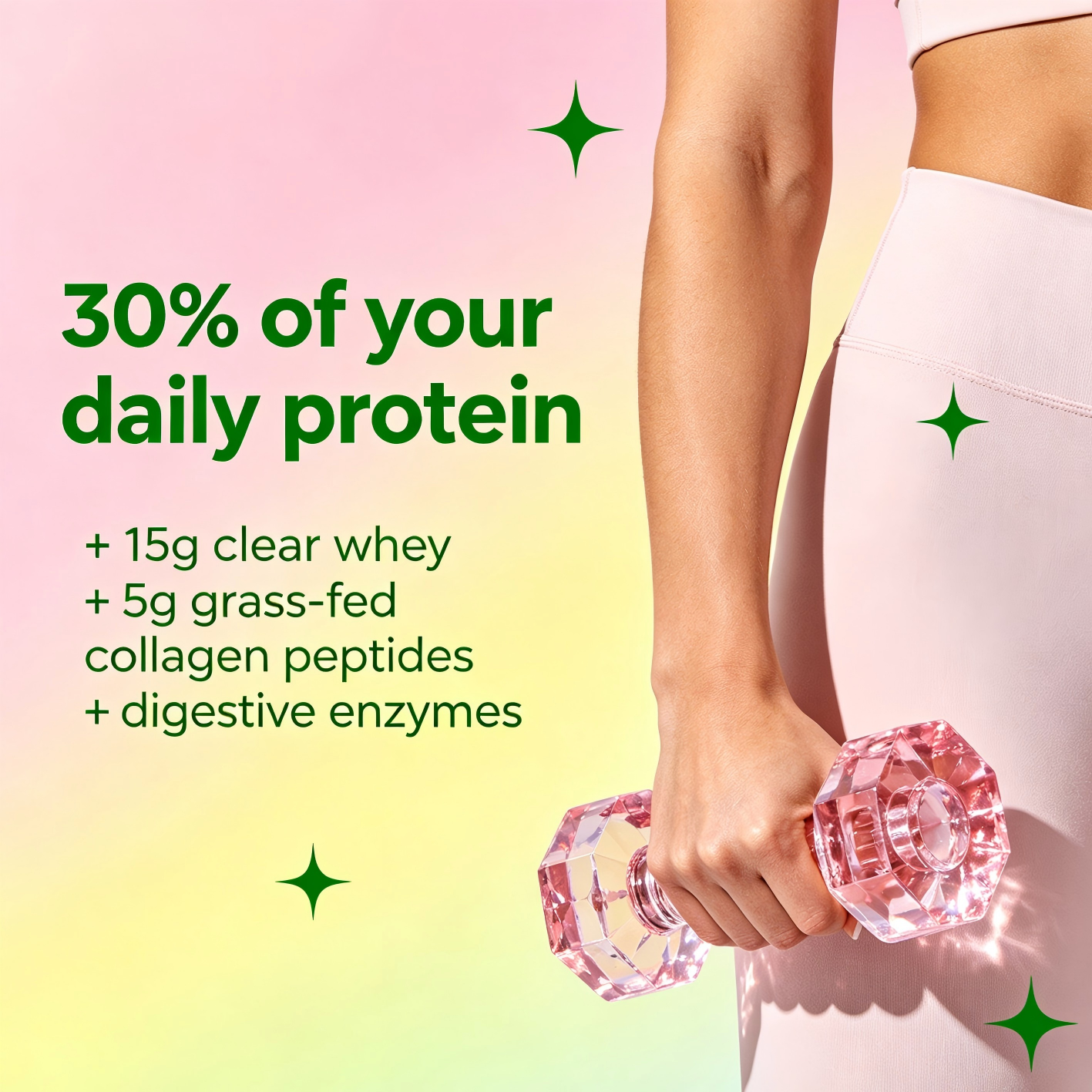Winyel Clear Protein Collagen Peptides – Raspberry Lemonade, 20g Protein, Zero Sugar (250g, 10 Servings)