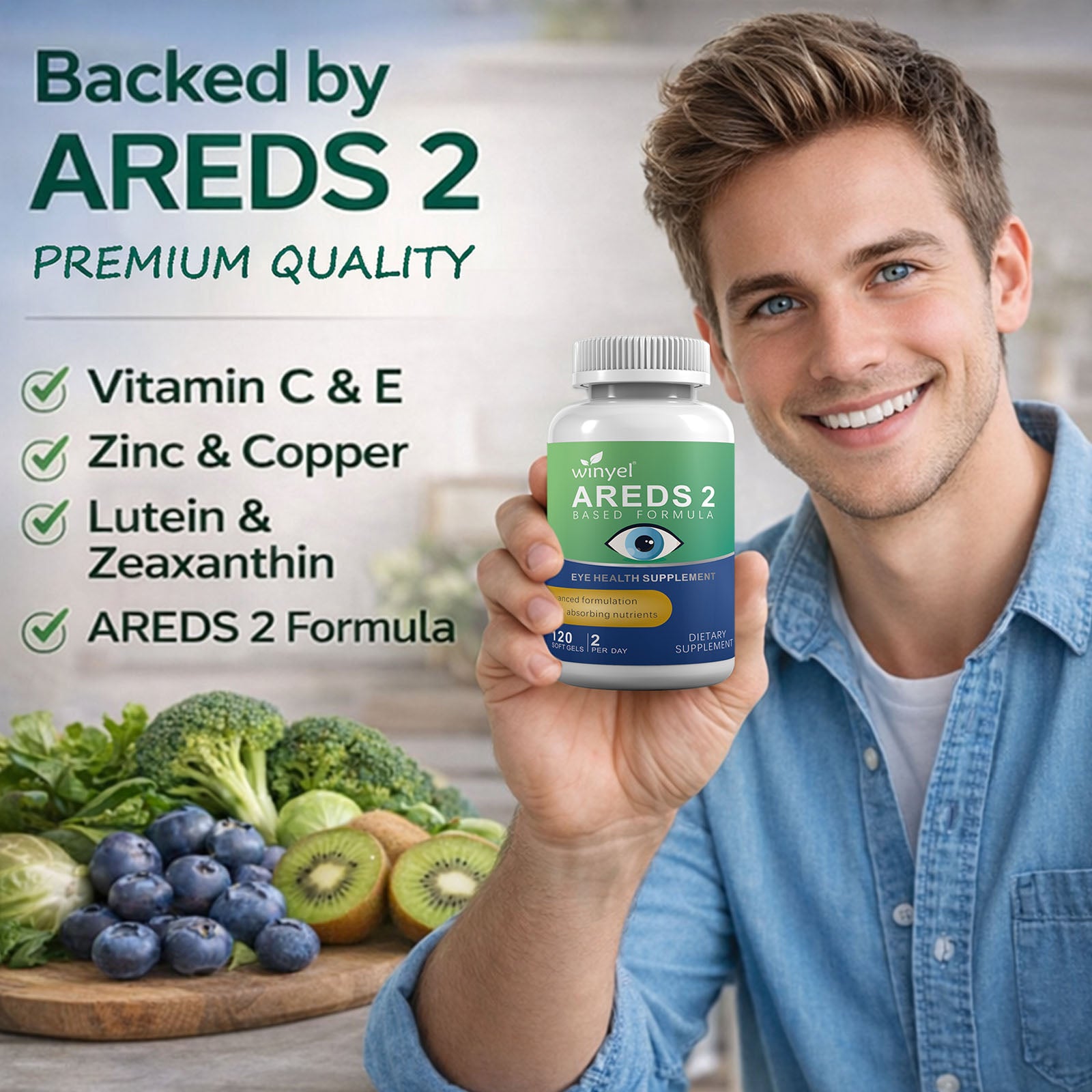 Winyel AREDS 2 Eye Health Supplement - 120 Soft Gels