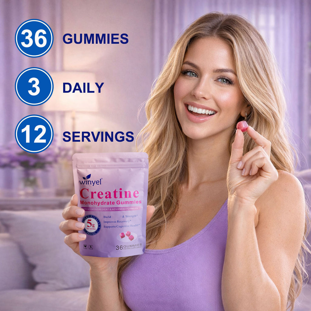 Winyel Creatine Monohydrate Gummies - 36 Count | 5g Per Serving