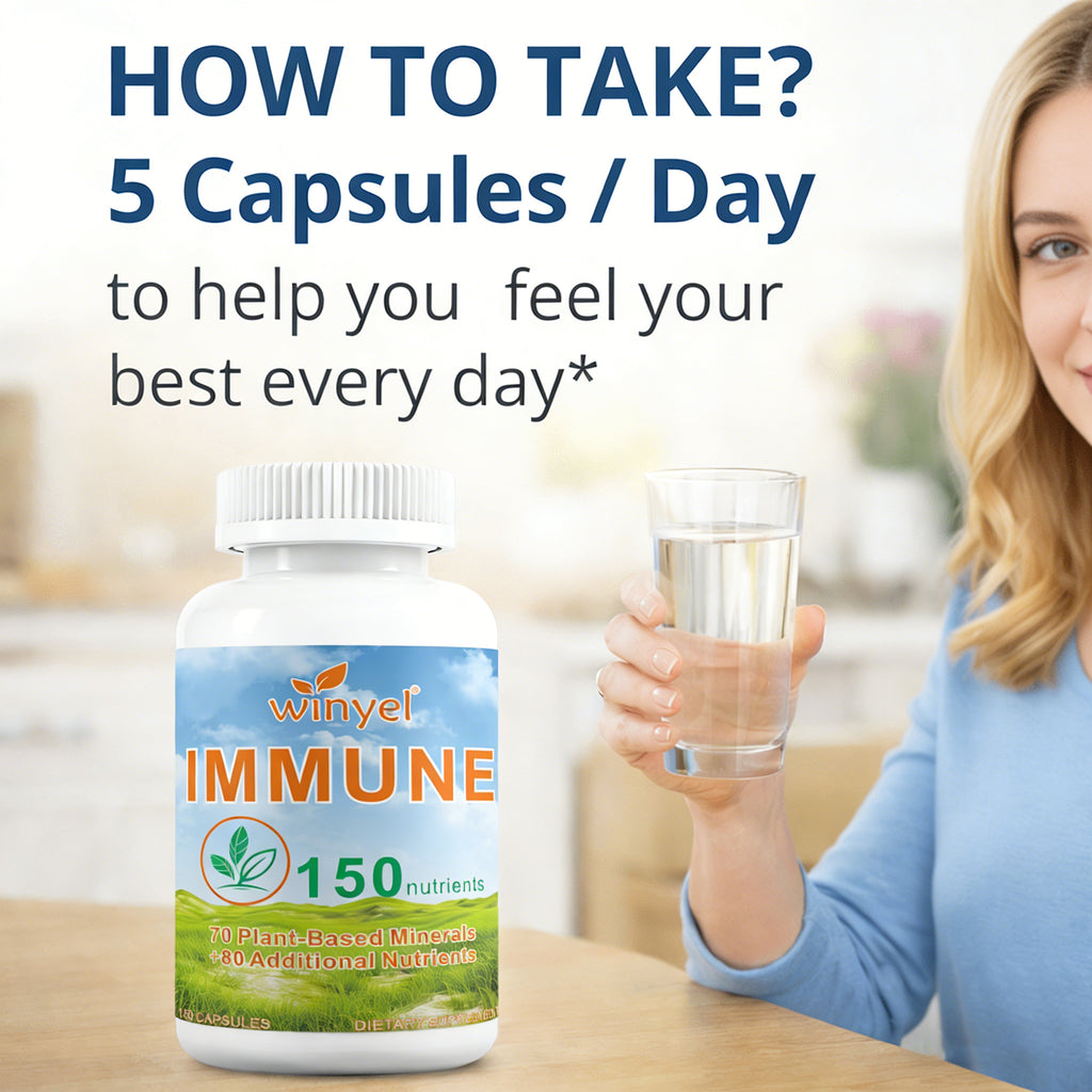 Winyel Immune – 150 Nutrients Immune Support Supplement (150 Capsules, 30-Day Supply)