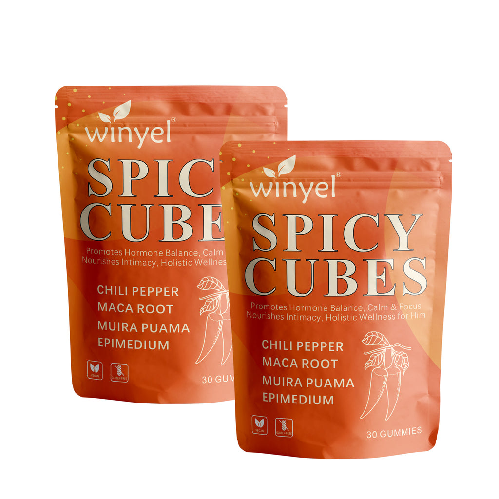 Winyel Spicy Cubes Men's Wellness Gummies - 30 Count | Peach Flavor