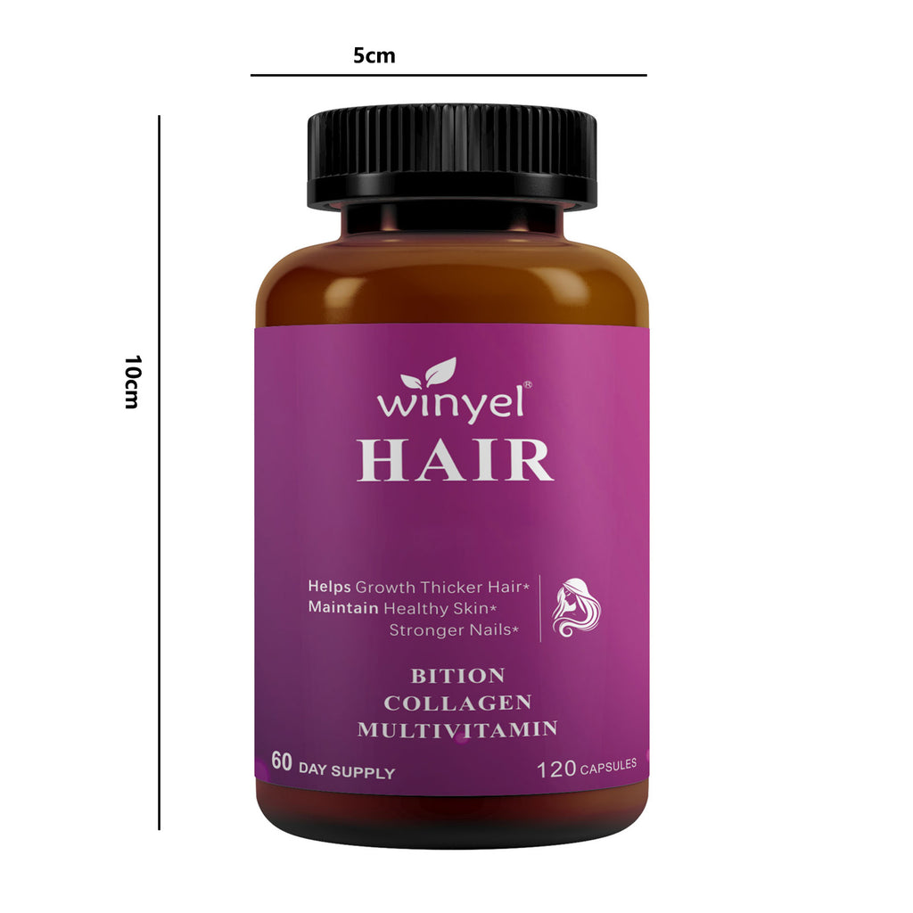 Winyel HAIR Biotin Collagen Multivitamin - 120 Capsules | 60 Day Supply