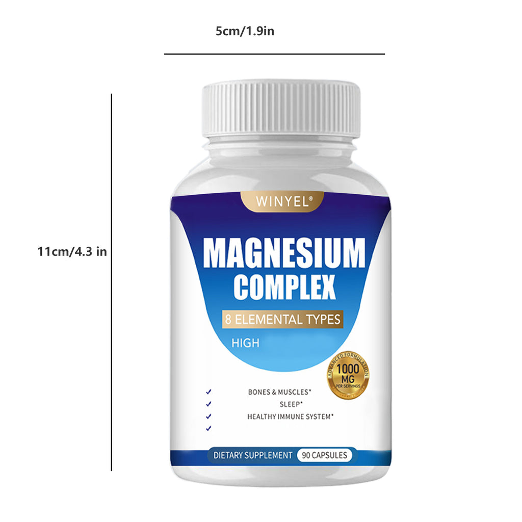 Winyel Magnesium Complex 8 Elemental Types - 1000mg | 90 Capsules
